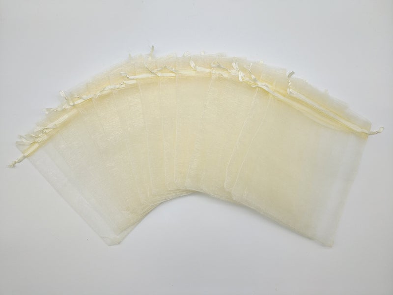 Ankirol 100pcs Sheer Organza Favor Bags 5x7'' For Wedding Gift Bags Samples Display Drawstring Pouches (Champagne) - Image 3